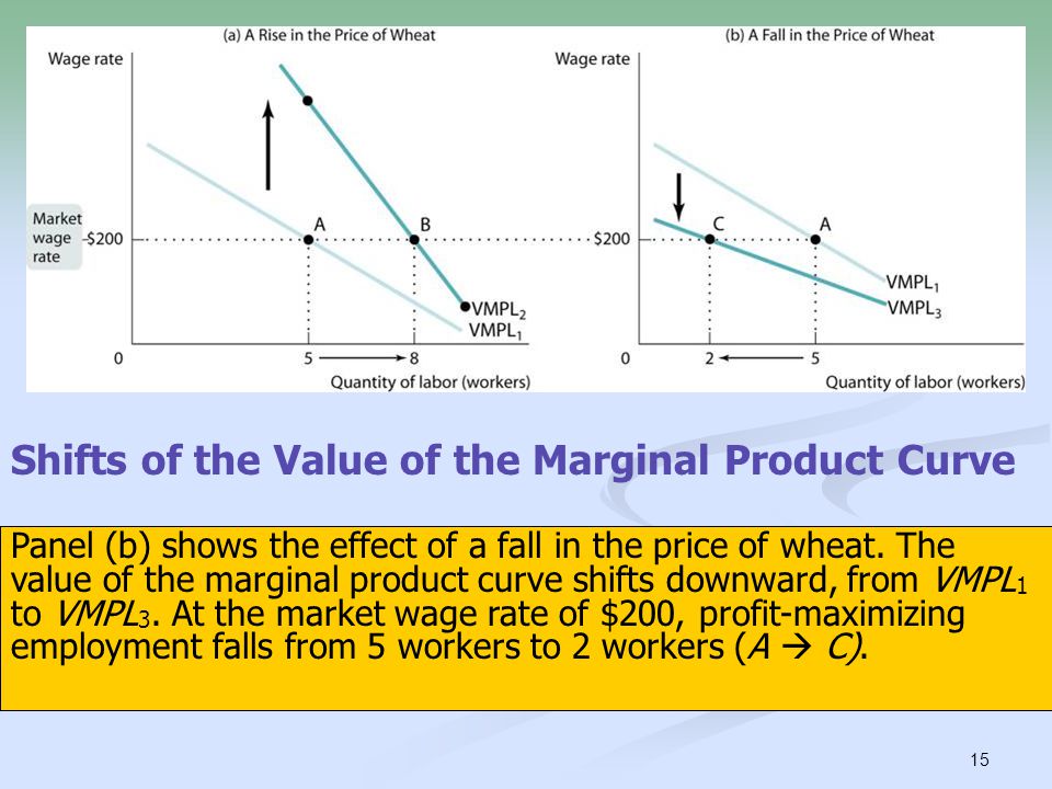 Shifts of the Value of the Marginal Product Curve