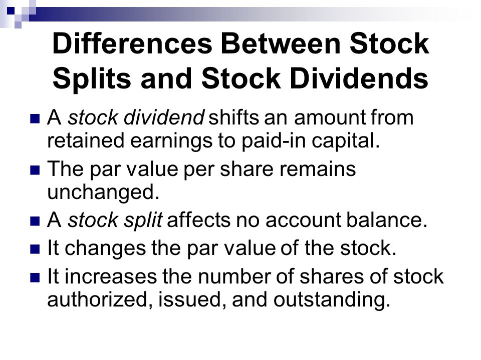 Differences Between Stock Splits and Stock Dividends