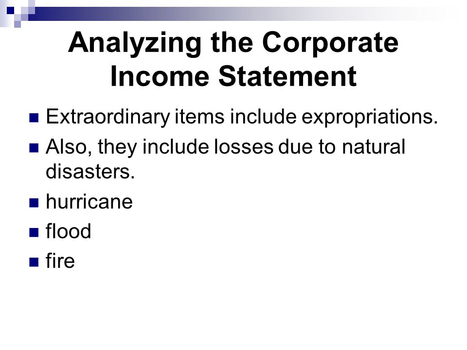 Analyzing the Corporate Income Statement