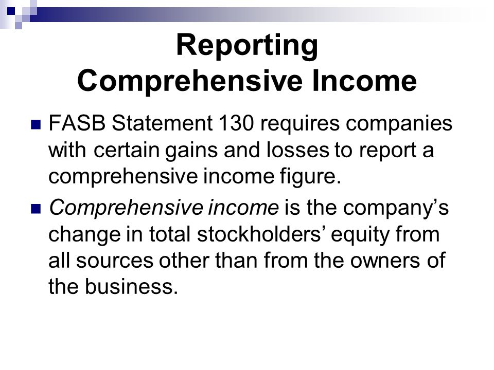 Reporting Comprehensive Income