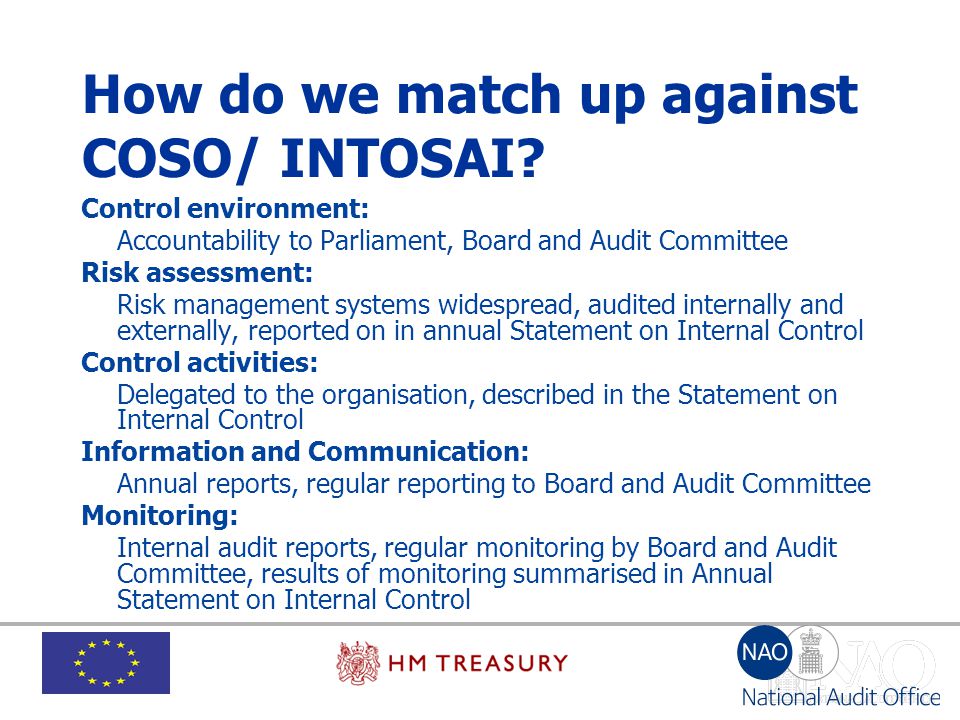 How do we match up against COSO/ INTOSAI