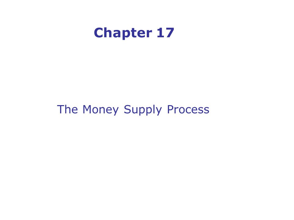 Chapter 17 The Money Supply Process