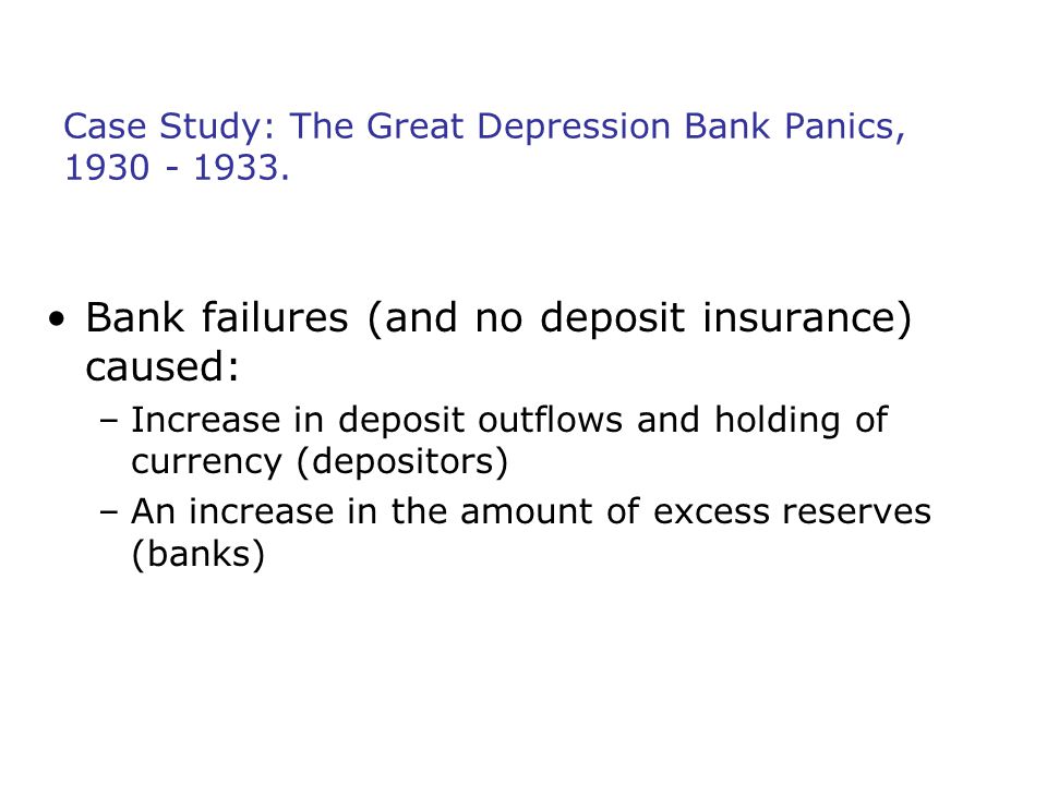 Case Study: The Great Depression Bank Panics,