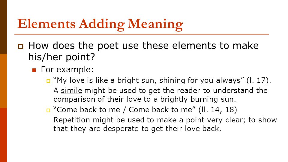 Elements Adding Meaning