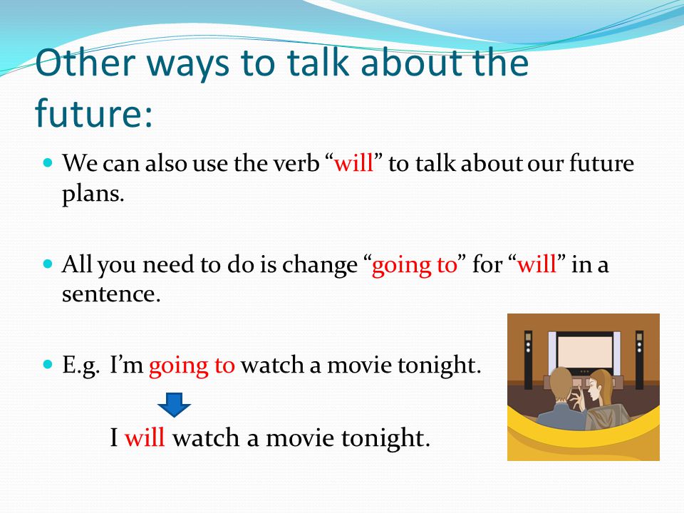 Other ways to talk about the future: