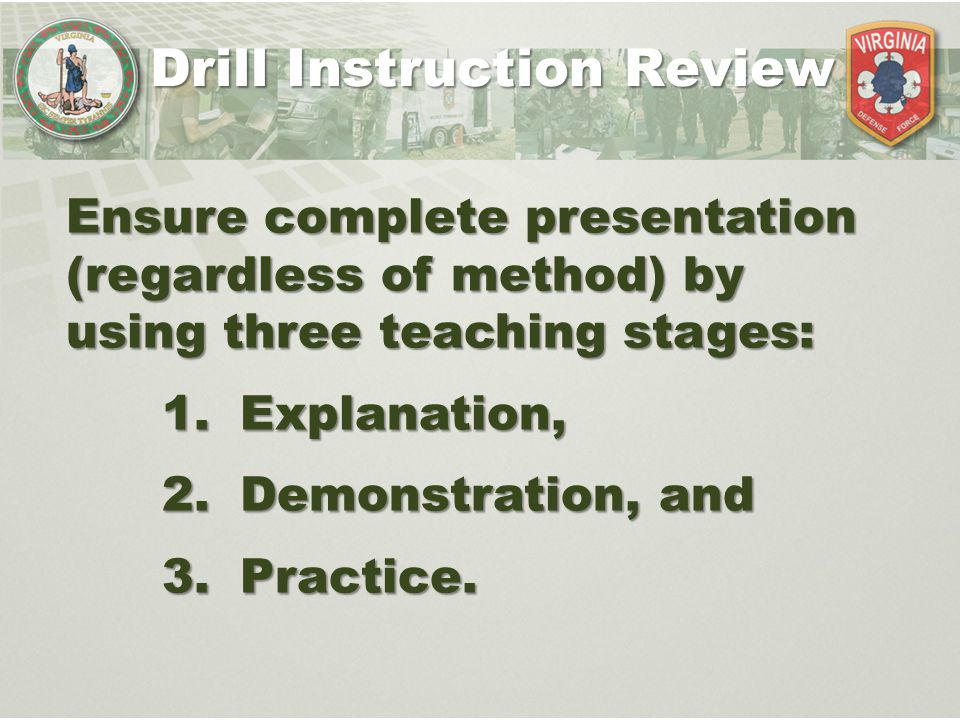 Drill Instruction Review