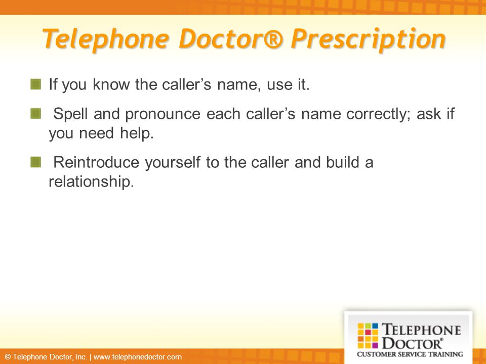 Telephone Doctor® Prescription