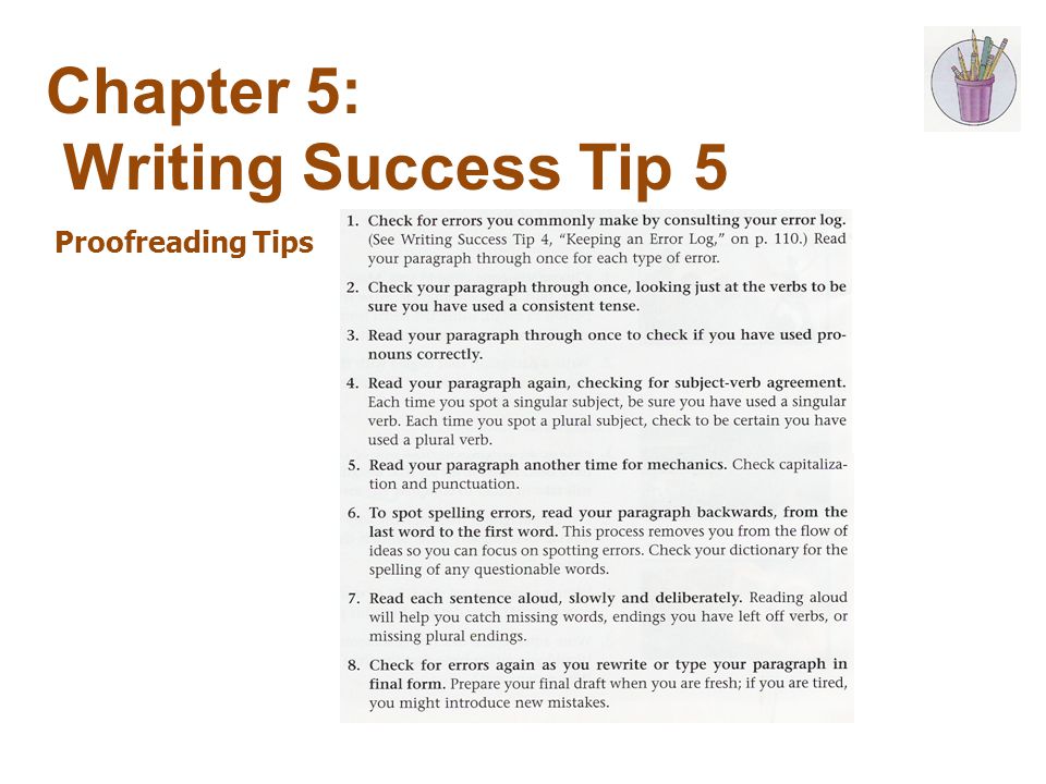 Chapter 5: Writing Success Tip 5