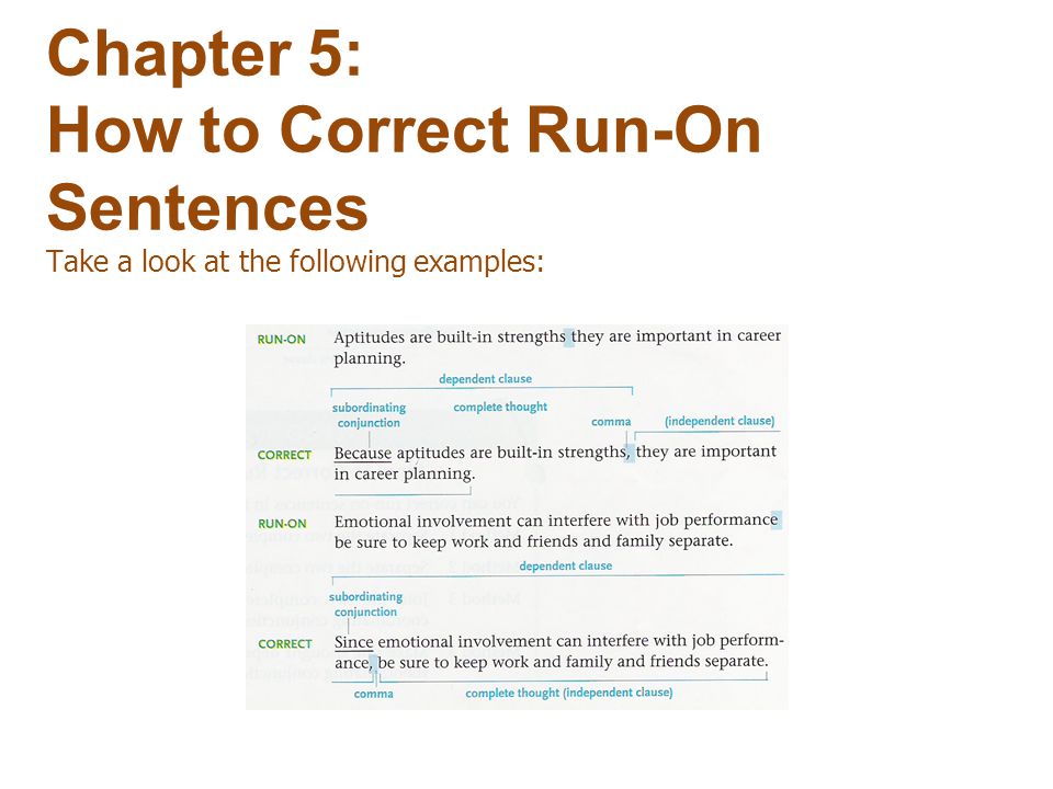 Chapter 5: How to Correct Run-On Sentences