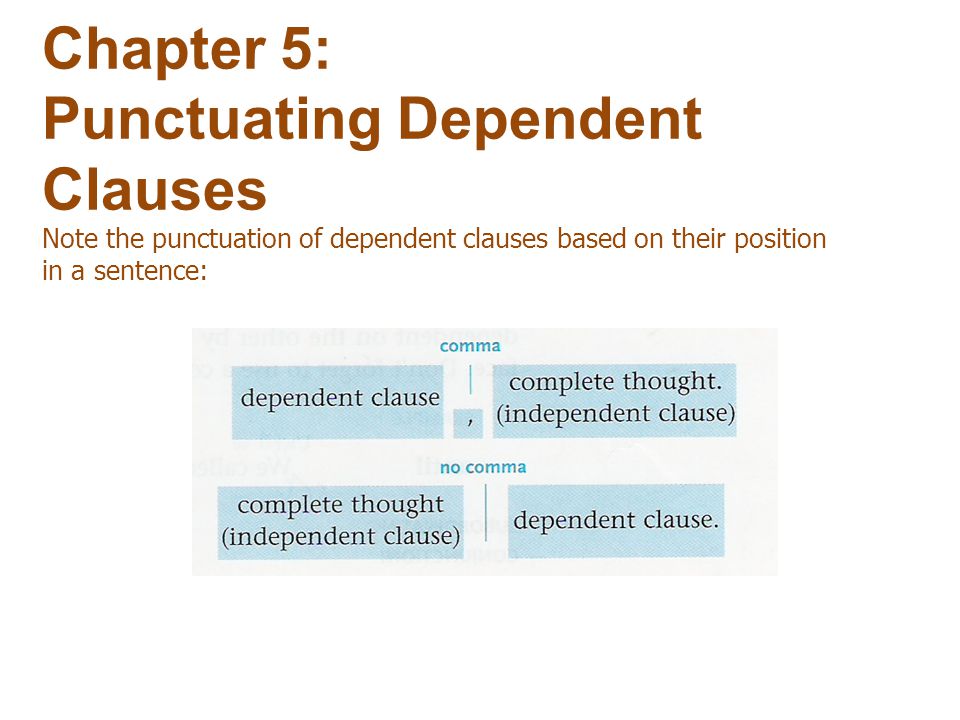 Chapter 5: Punctuating Dependent Clauses