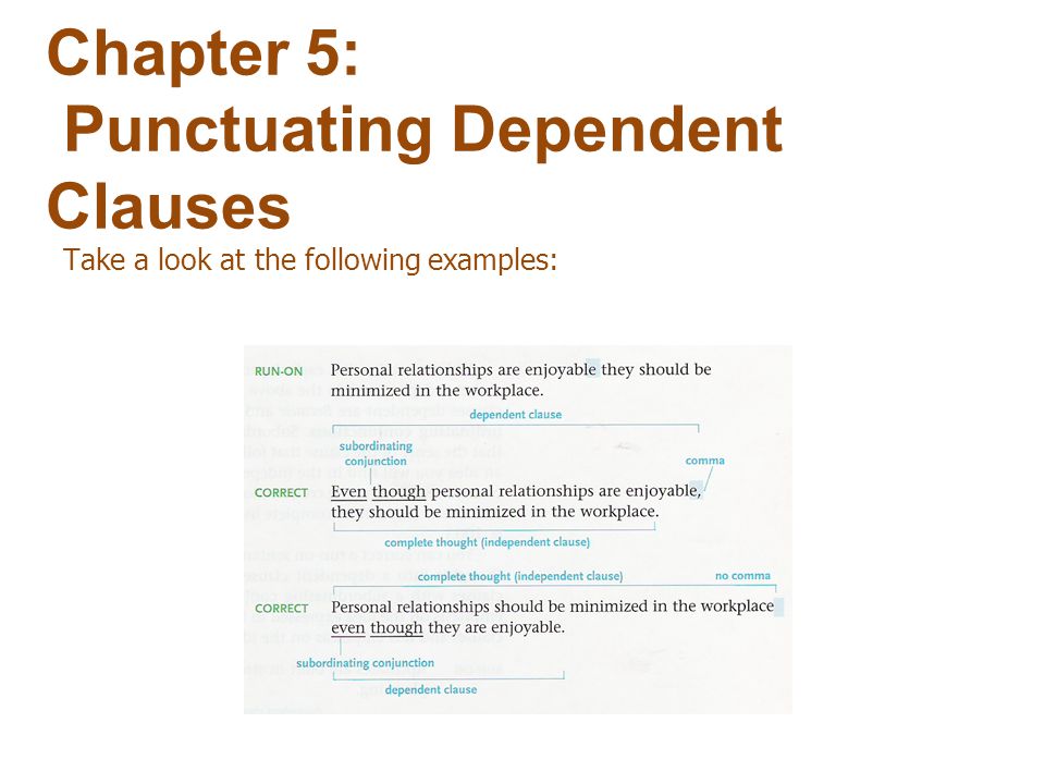 Chapter 5: Punctuating Dependent Clauses