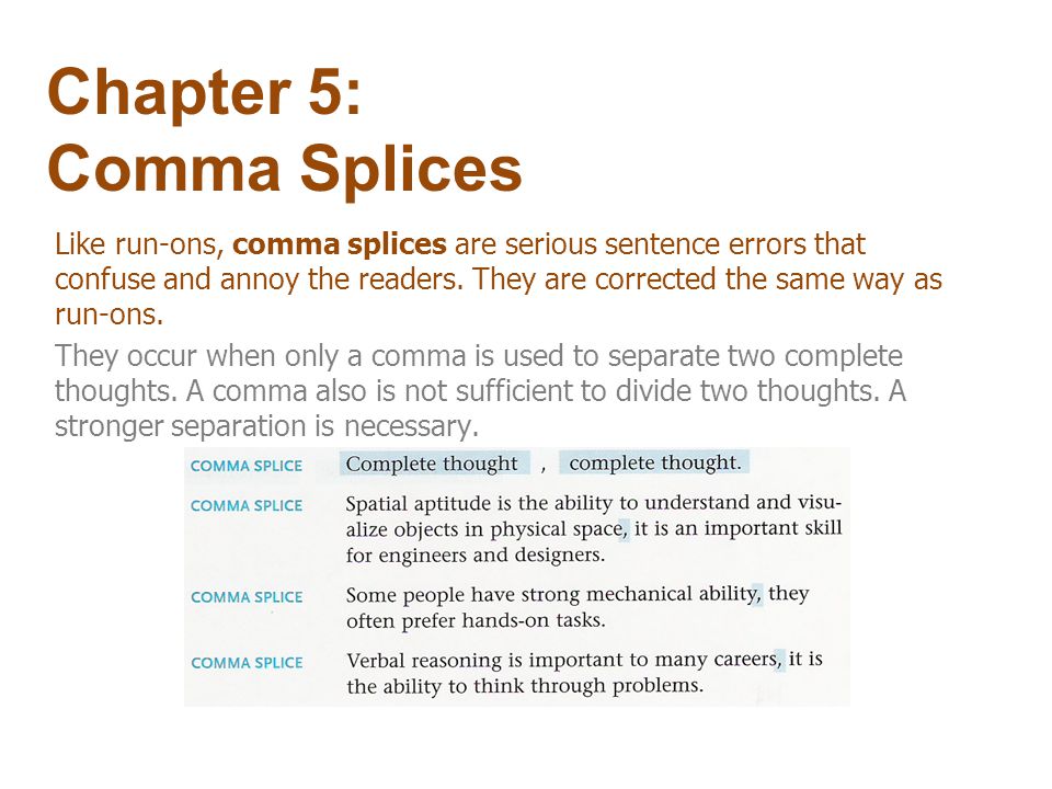 Chapter 5: Comma Splices