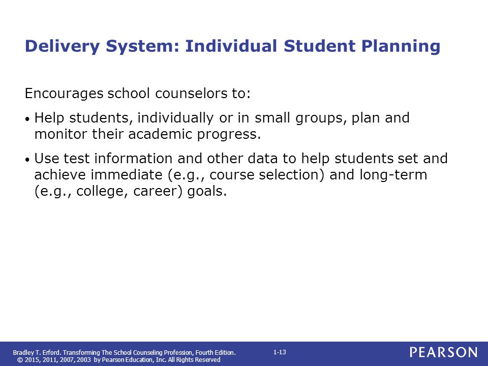 Delivery System: Individual Student Planning