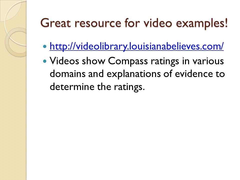 Great resource for video examples!