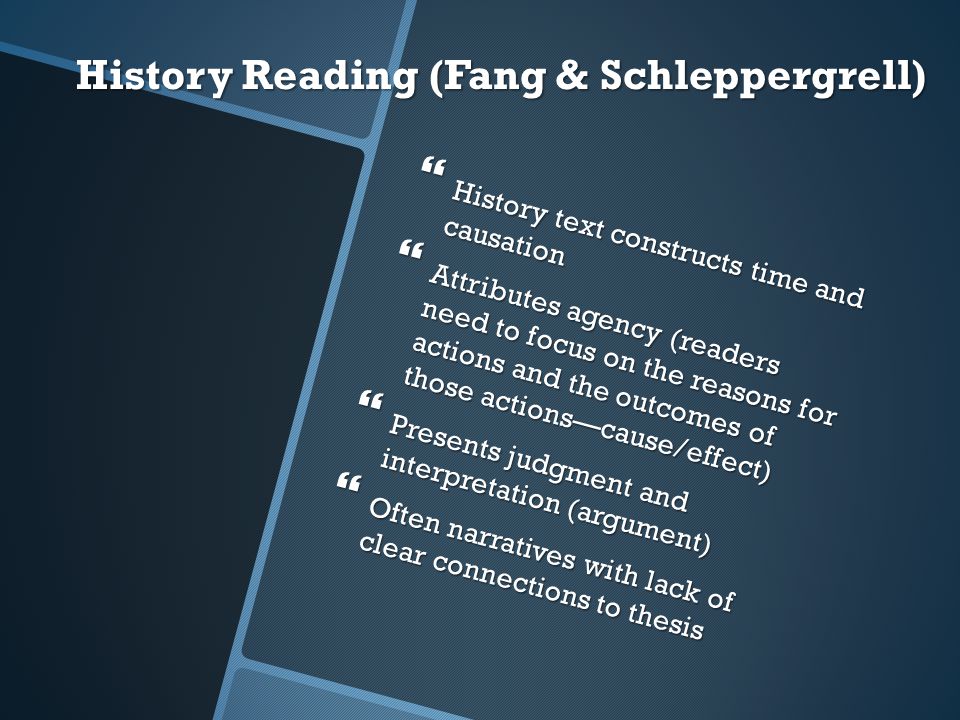 History Reading (Fang & Schleppergrell)