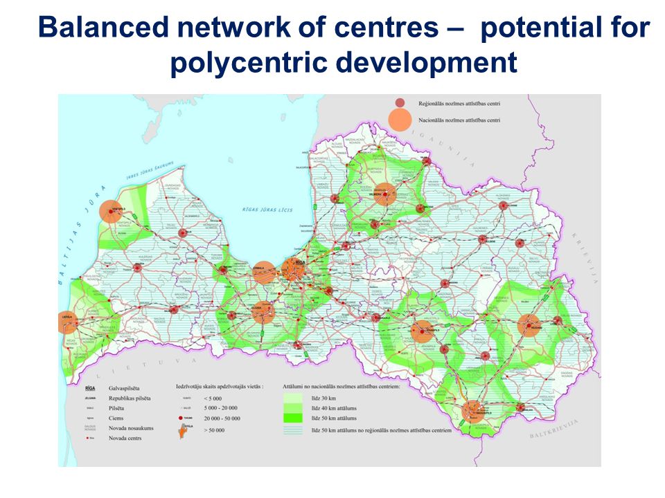 Balanced network of centres – potential for polycentric development