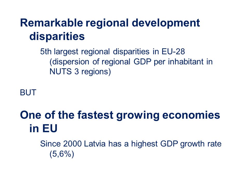 Remarkable regional development disparities