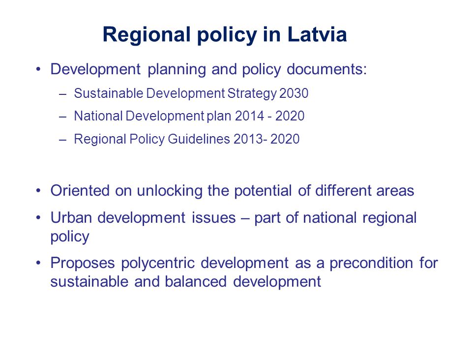 Regional policy in Latvia