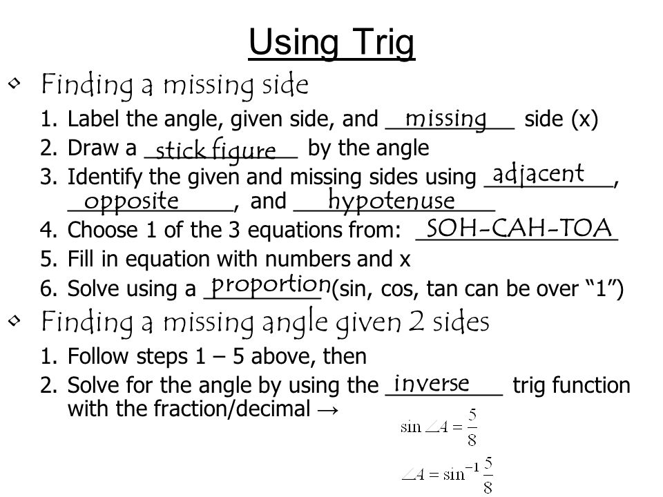 Using Trig Finding a missing side