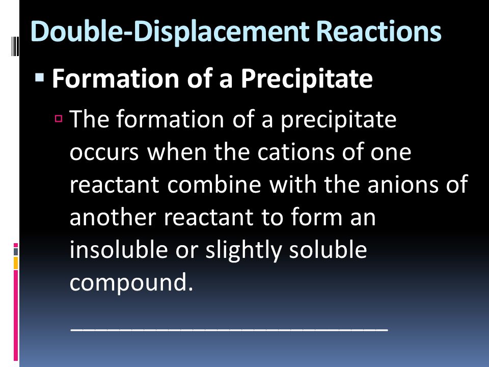 Double-Displacement Reactions