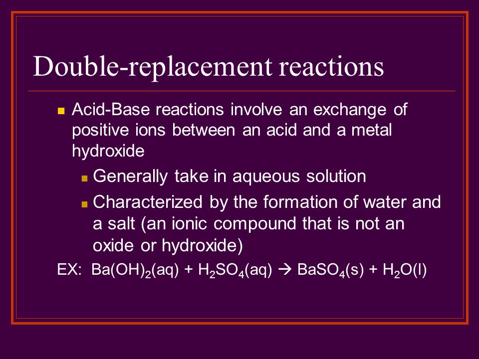 Double-replacement reactions
