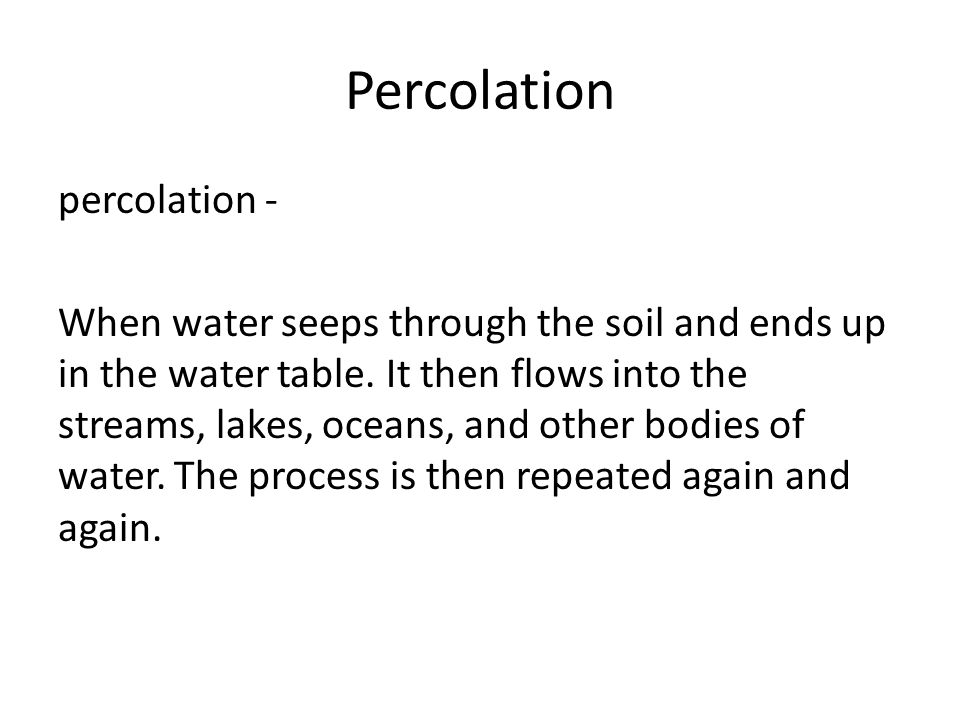 Percolation percolation -