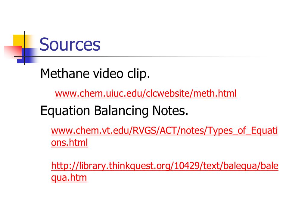 Sources Methane video clip.
