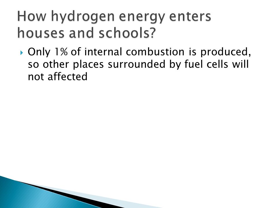 How hydrogen energy enters houses and schools