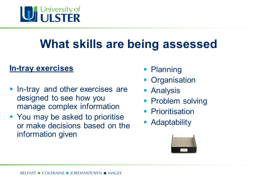 What skills are being assessed