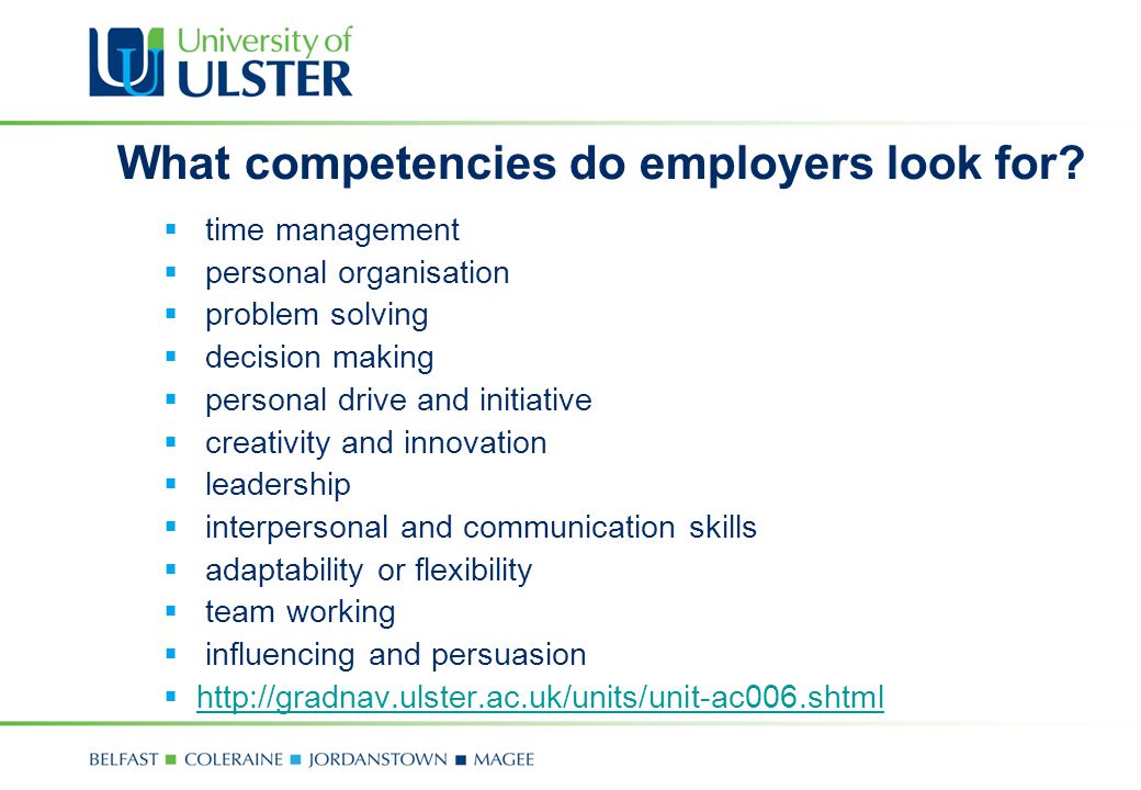 What competencies do employers look for