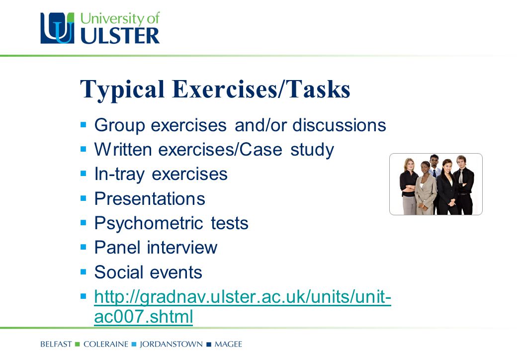 Typical Exercises/Tasks