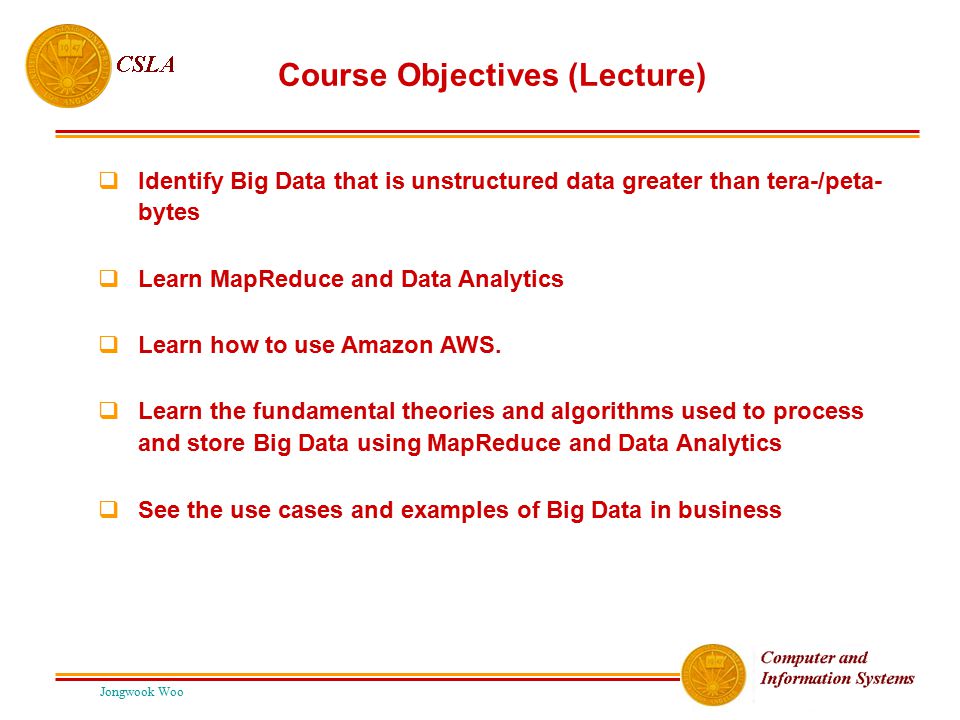 Course Objectives (Lecture)
