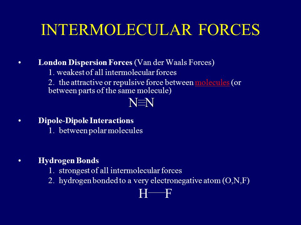 INTERMOLECULAR FORCES