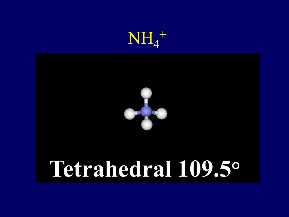 NH4+ Tetrahedral 109.5°