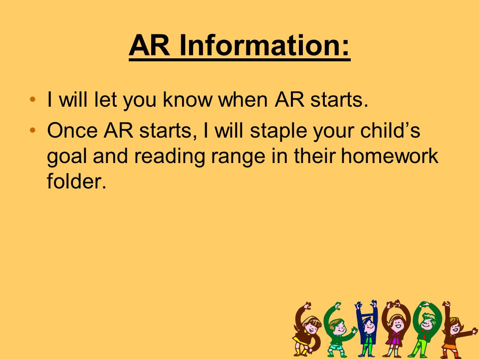 AR Information: I will let you know when AR starts.