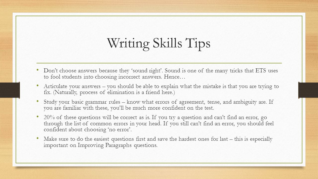 Writing Skills Tips