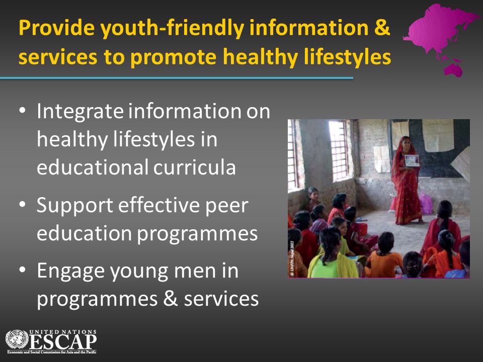 Provide youth-friendly information & services to promote healthy lifestyles