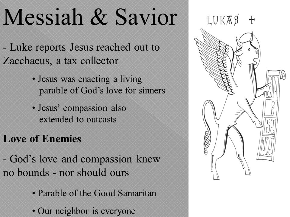 Messiah & Savior - Luke reports Jesus reached out to Zacchaeus, a tax collector.