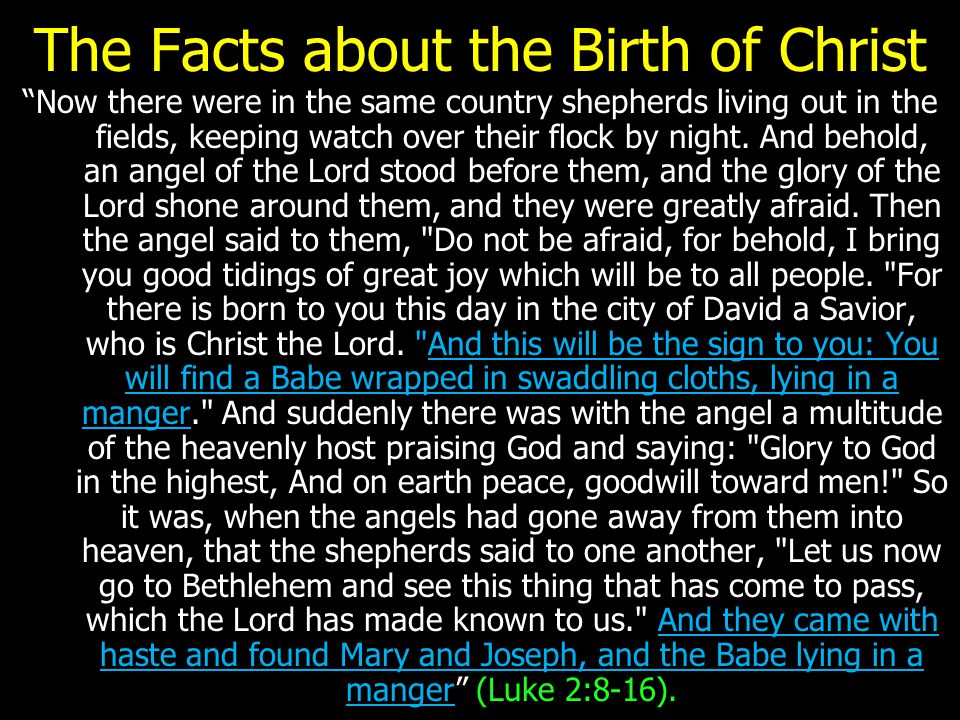 The Facts about the Birth of Christ