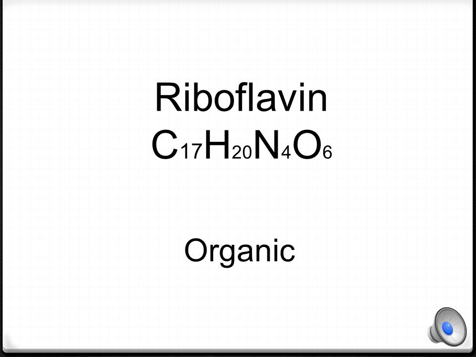 Riboflavin C17H20N4O6 Organic