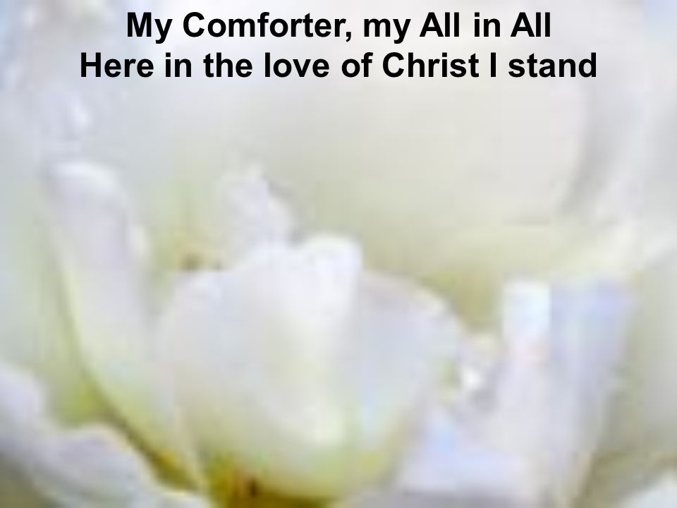 My Comforter, my All in All Here in the love of Christ I stand