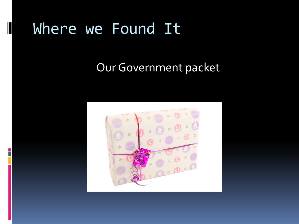 Where we Found It Our Government packet