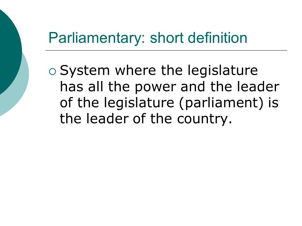 Parliamentary: short definition
