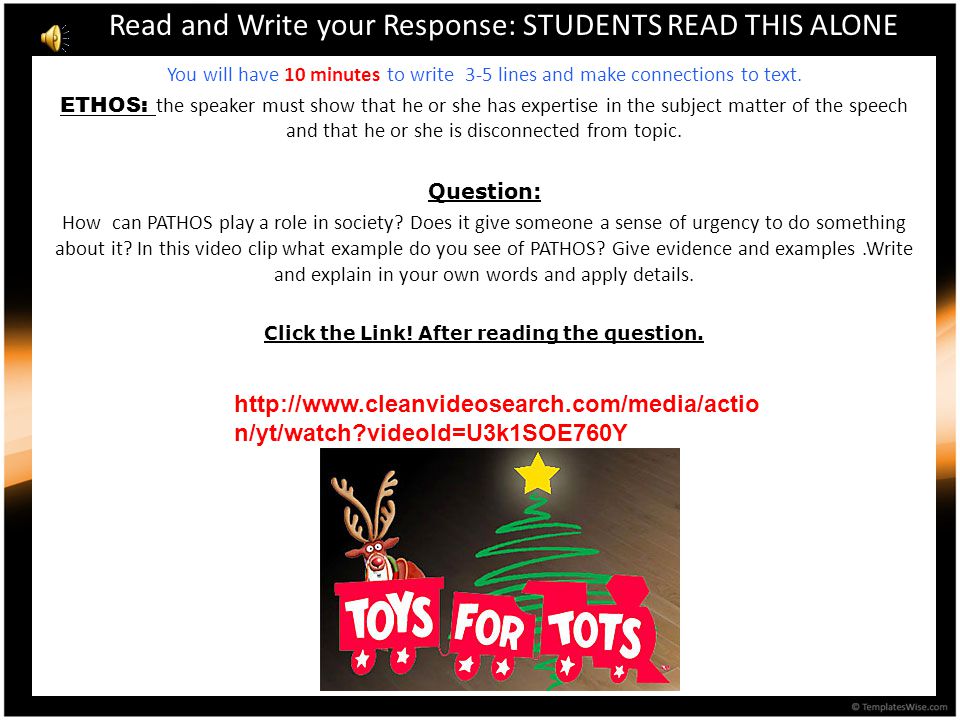 Read and Write your Response: STUDENTS READ THIS ALONE