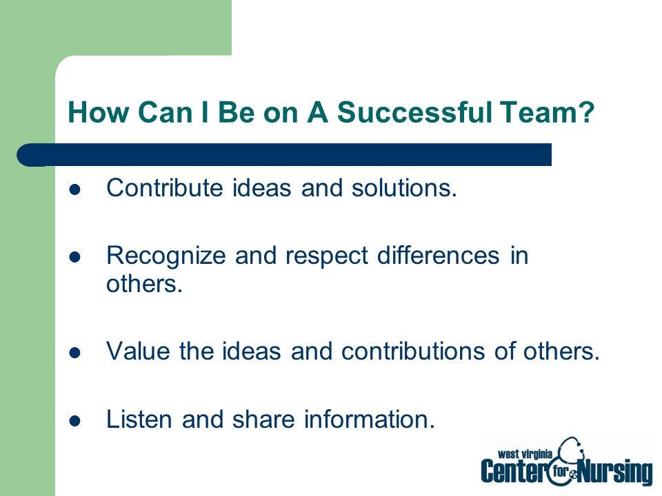 How Can I Be on A Successful Team