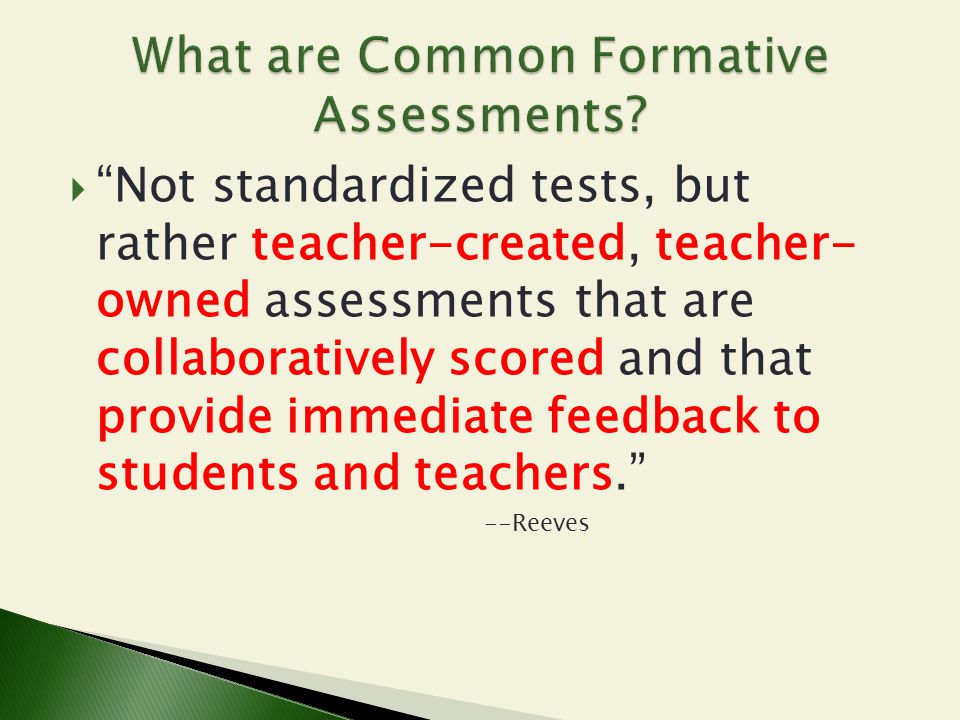 What are Common Formative Assessments