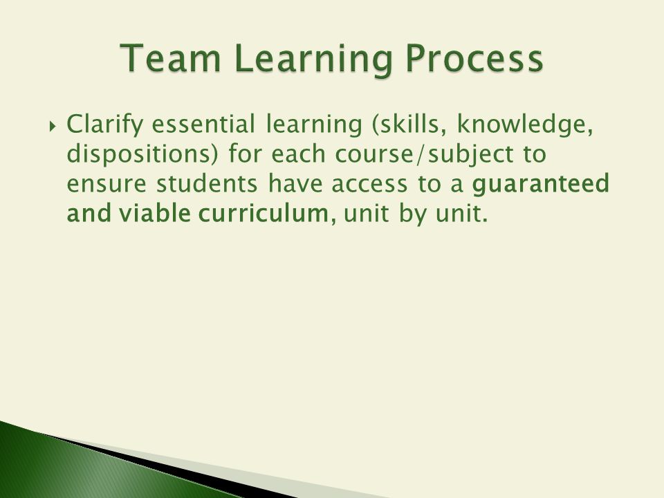 Team Learning Process