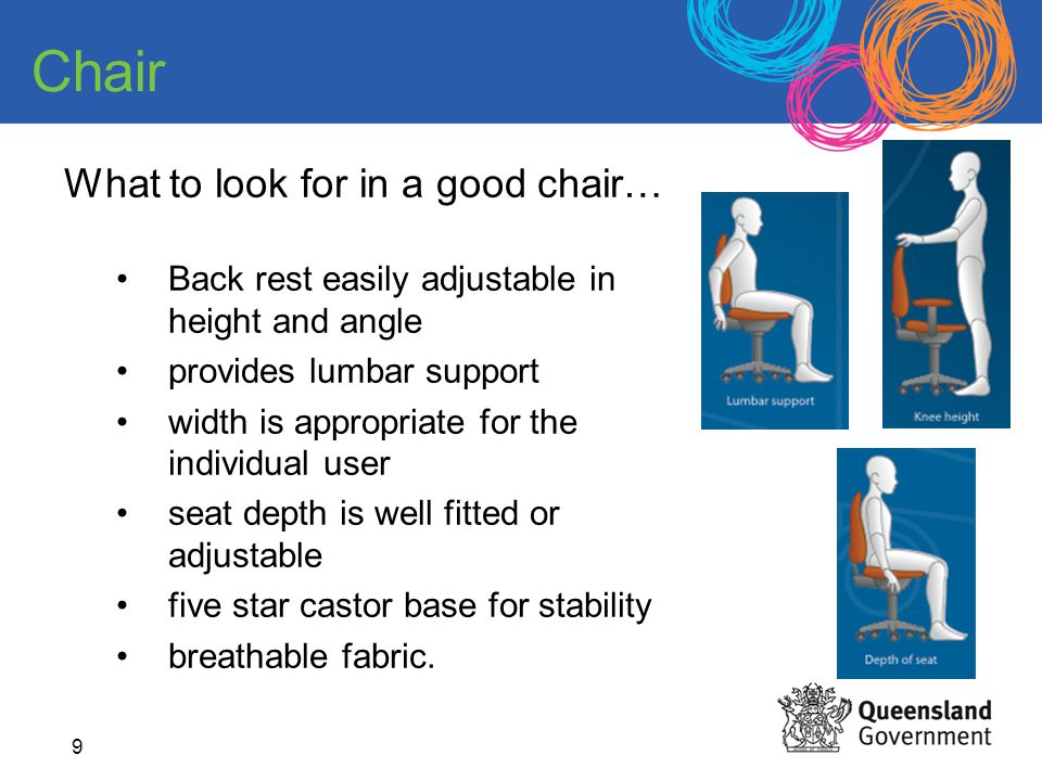 Chair What to look for in a good chair…