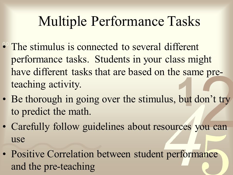 Multiple Performance Tasks