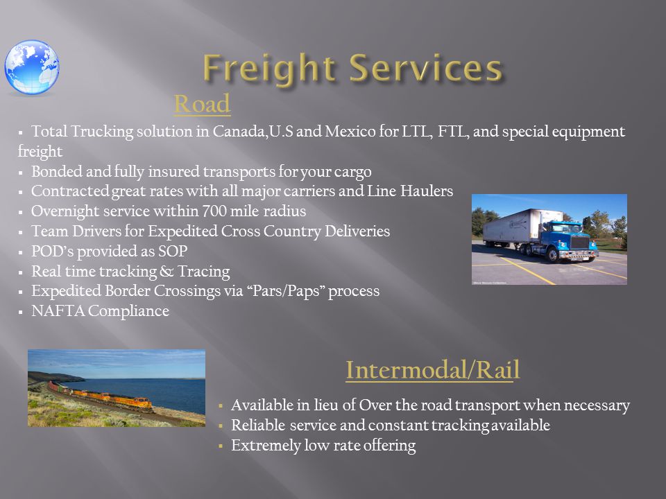 Freight Services Road Intermodal/Rail